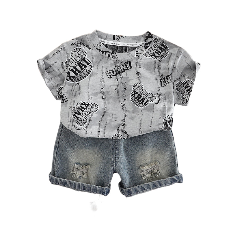 Printed T-shirt and Shorts Set