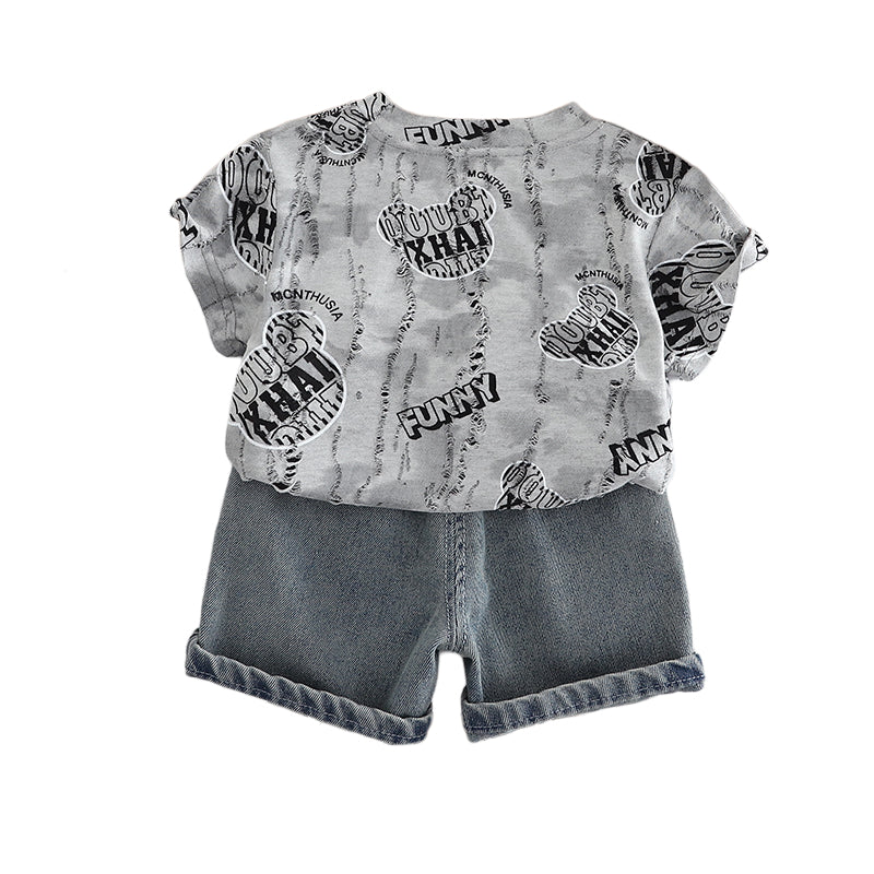Printed T-shirt and Shorts Set