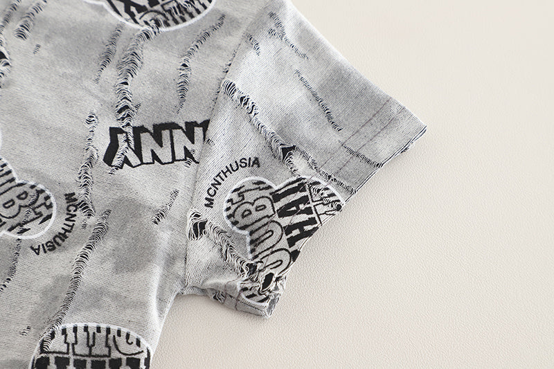 Printed T-shirt and Shorts Set