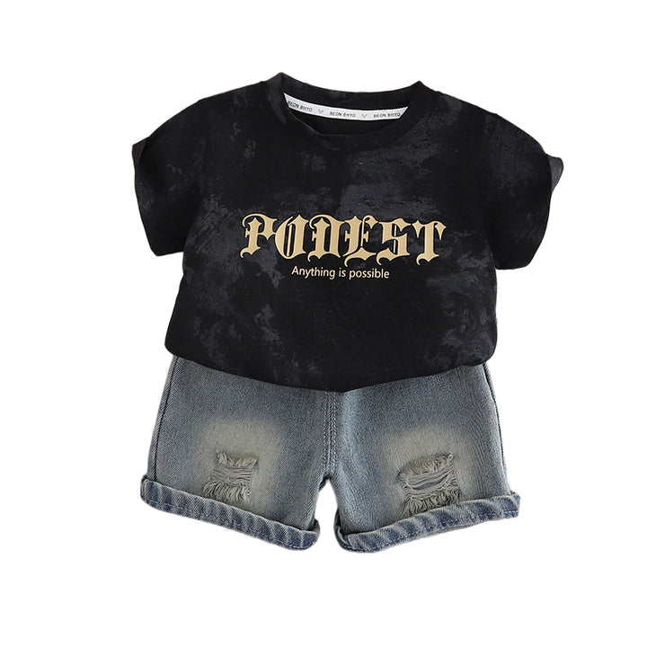 Printed T-shirt and Shorts Set