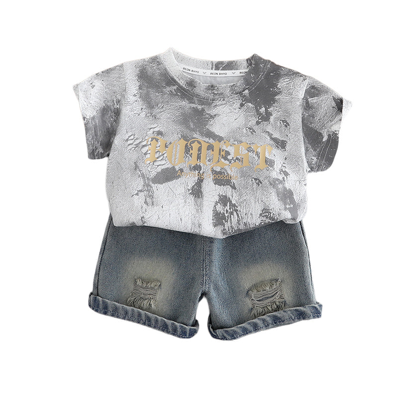 Printed T-shirt and Shorts Set