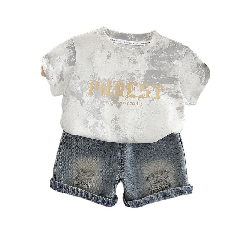 Printed T-shirt and Shorts Set