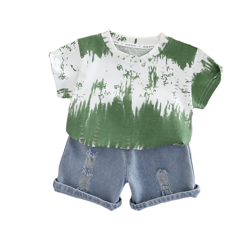 Printed T-shirt and Shorts Set