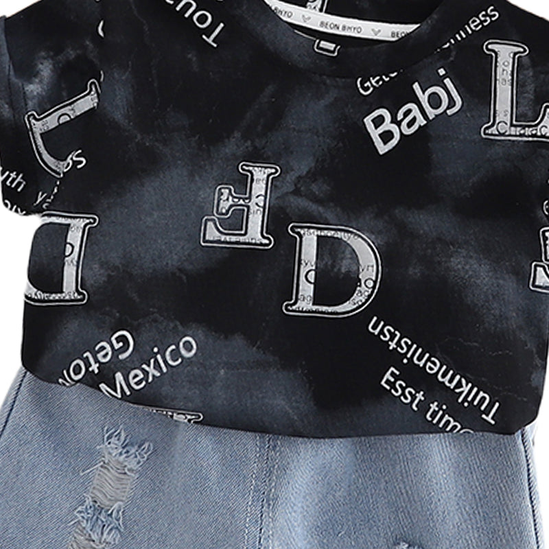 Printed T-shirt and Shorts Set