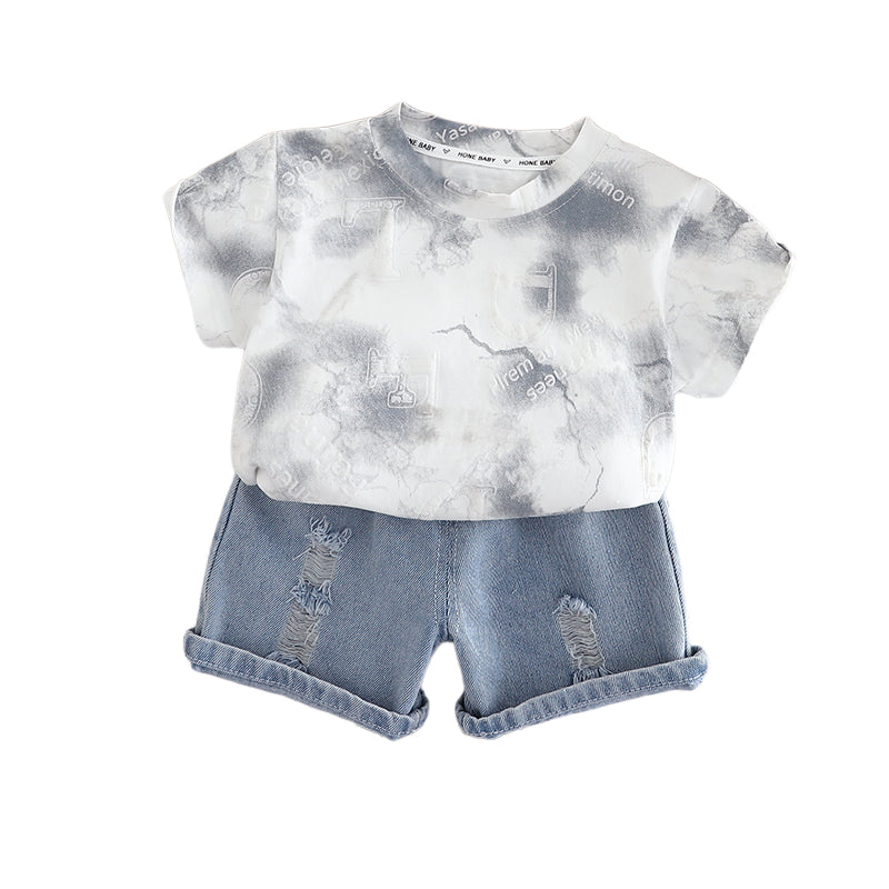 Printed T-shirt and Shorts Set