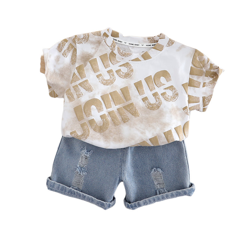 Printed T-shirt and Shorts Set
