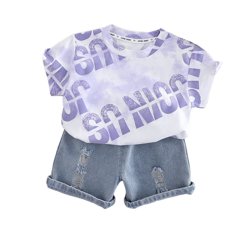 Printed T-shirt and Shorts Set