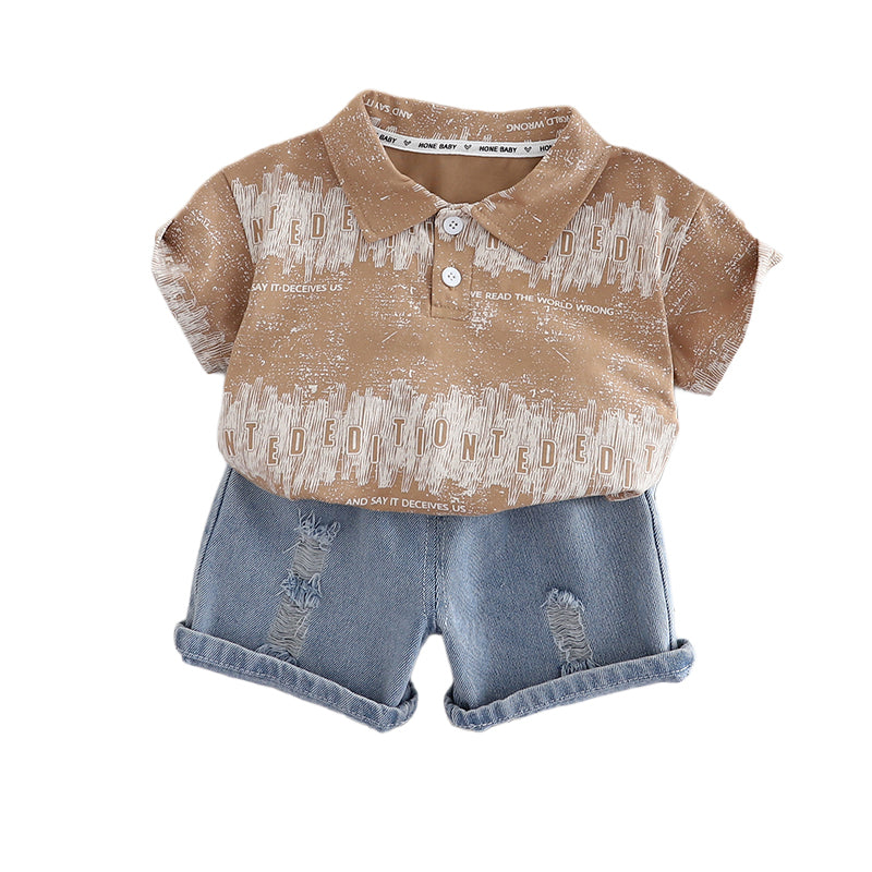 Printed T-shirt and Shorts Set