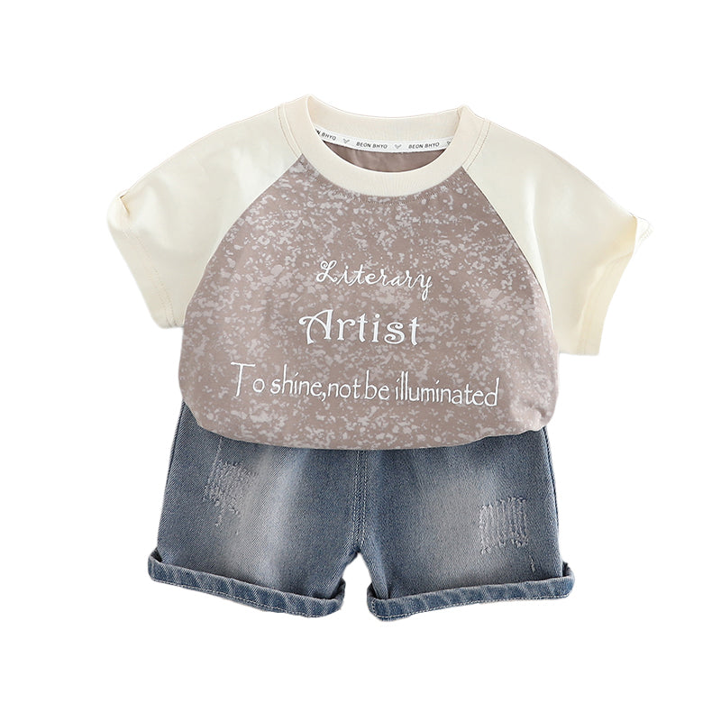Printed T-shirt and Shorts Set
