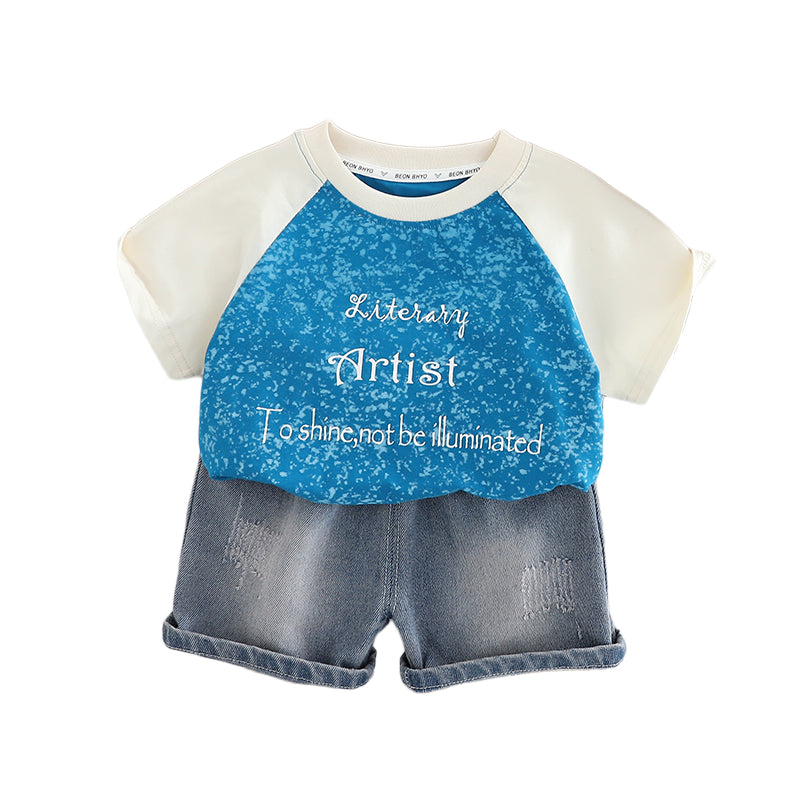 Printed T-shirt and Shorts Set