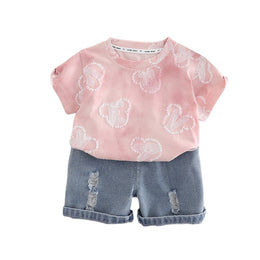 Boys Printed Short Sleeves T-shirt With Shorts