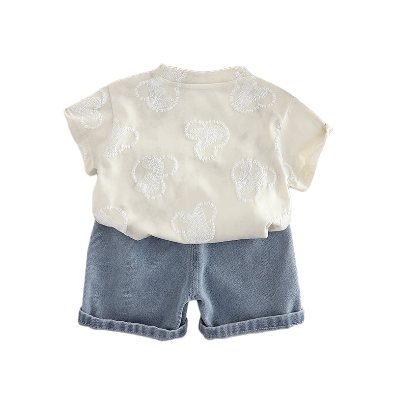 Boys Printed T-shirt with Shorts