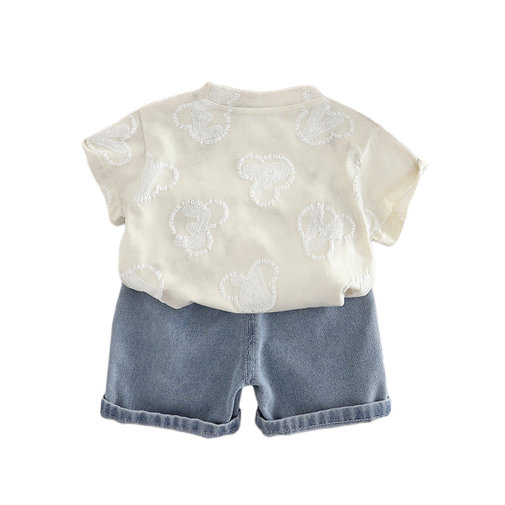 Boys Printed T-shirt with Shorts