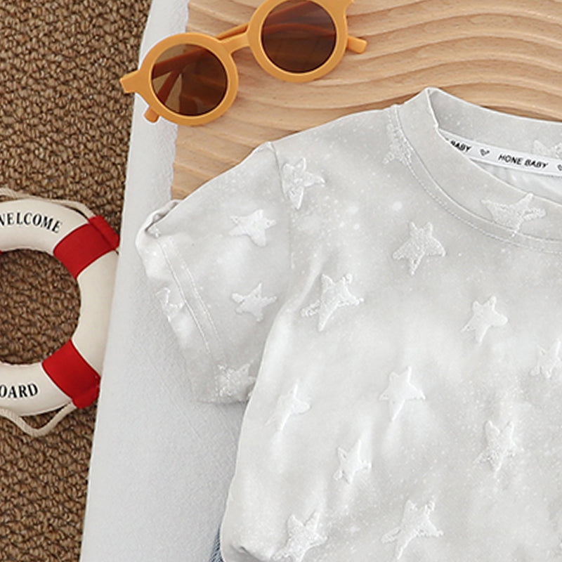 Boys Woven Design T-shirt With Capris