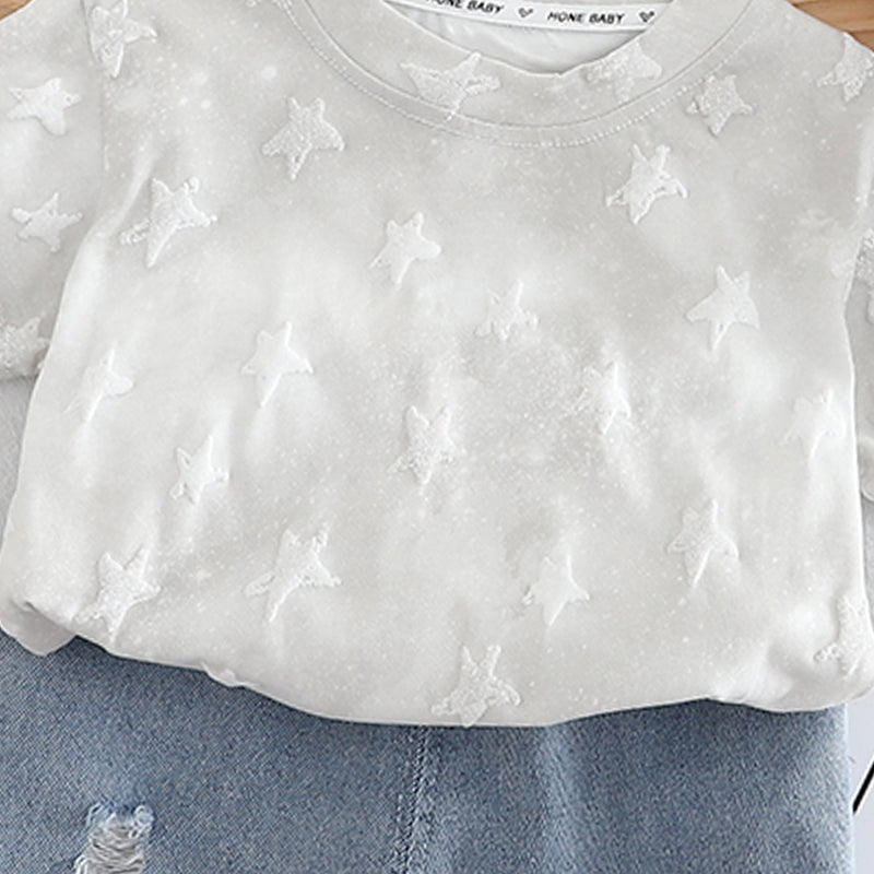 Boys Woven Design T-shirt With Capris