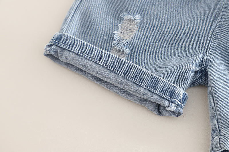 Boys Woven Design T-shirt With Capris