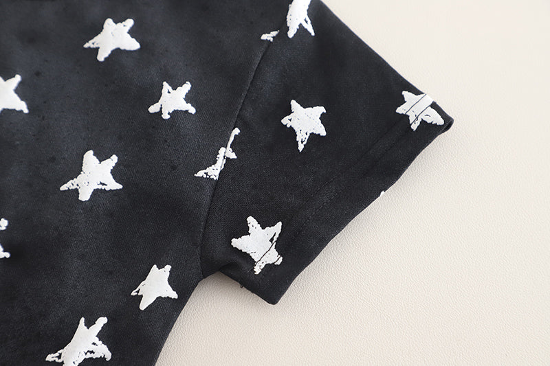 Boys Star Printed T-shirt With Capris
