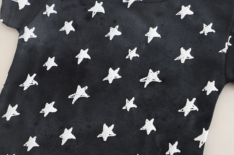 Boys Star Printed T-shirt With Capris