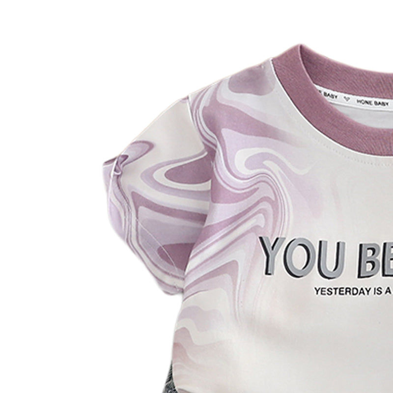 Boys Printed Short Sleeves T-shirt With Shorts
