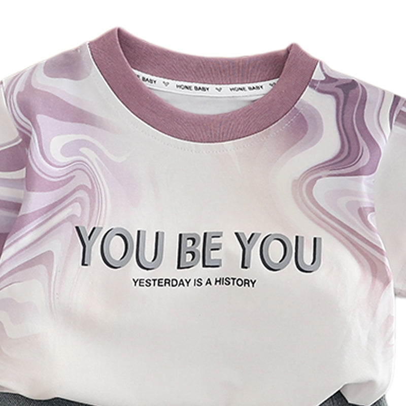 Boys Printed Short Sleeves T-shirt With Shorts