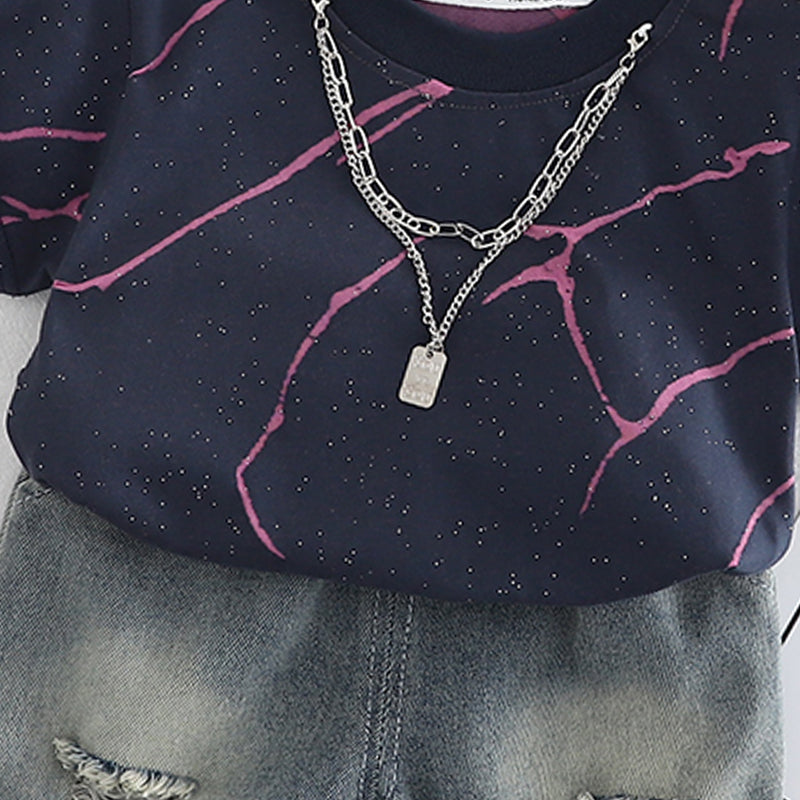 Boys Printed T-shirt With Capris