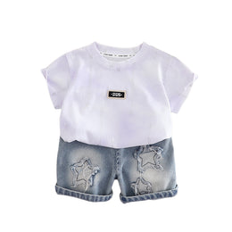 Boys Printed Pure Cotton T-shirt with Shorts