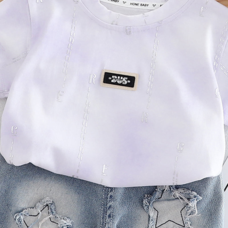 Boys Printed Pure Cotton T-shirt with Shorts