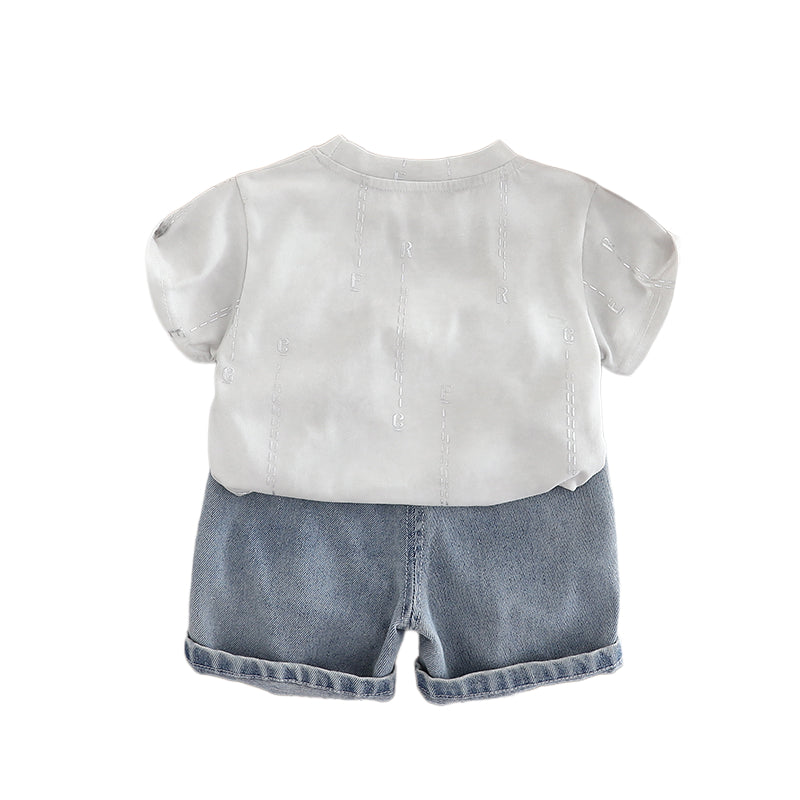 Boys Printed T-shirt with Shorts