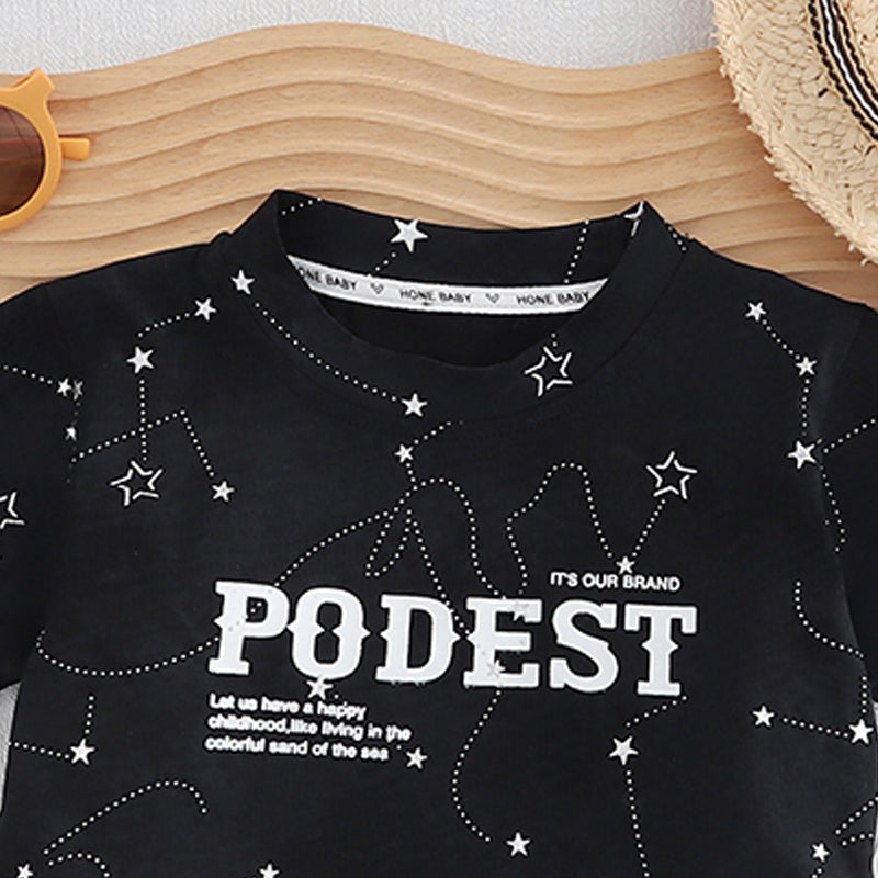 Boys Printed Pure Cotton T-shirt With Shorts
