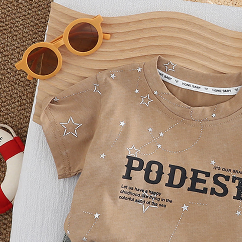 Boys Printed T-shirt with Shorts Clothing Set