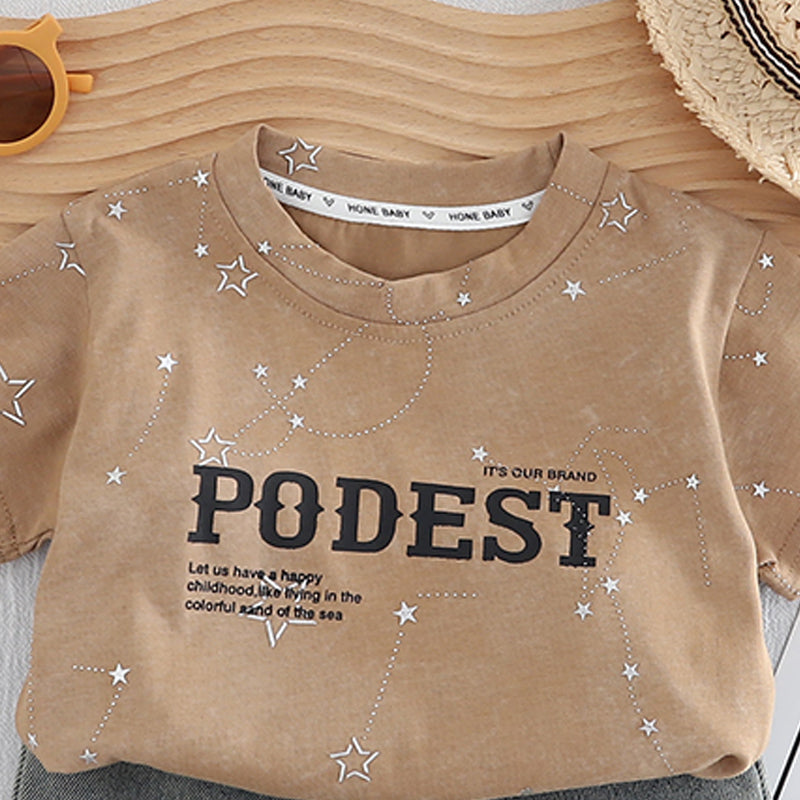 Boys Printed T-shirt with Shorts Clothing Set