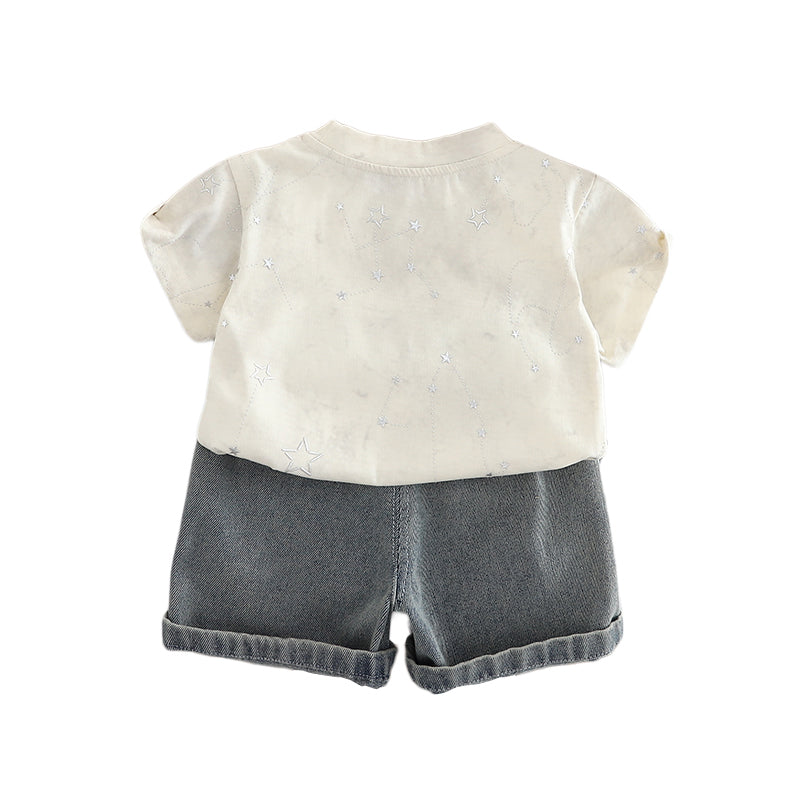 Boys Printed T-shirt with Shorts Pure Cotton Clothing Set