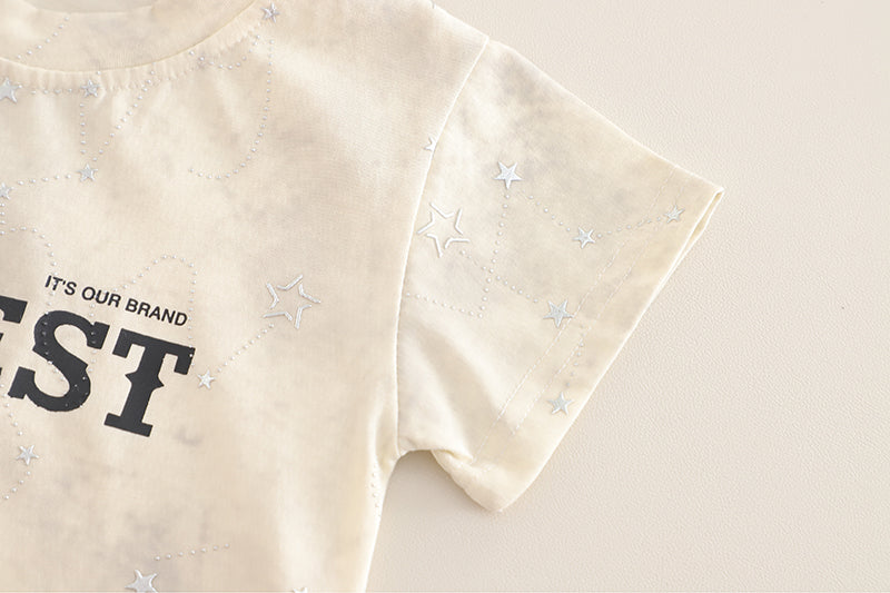 Boys Printed T-shirt with Shorts Pure Cotton Clothing Set
