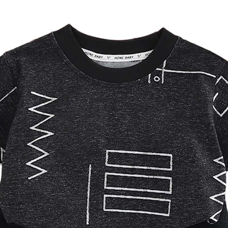 Boys Printed Round Neck T-shirt With Shorts