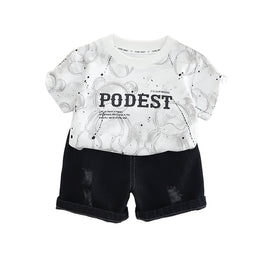 Boys Printed T-shirt With Shorts