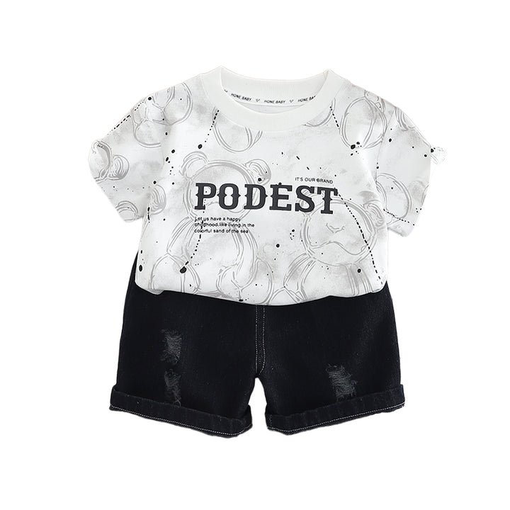 Boys Printed T-shirt With Shorts