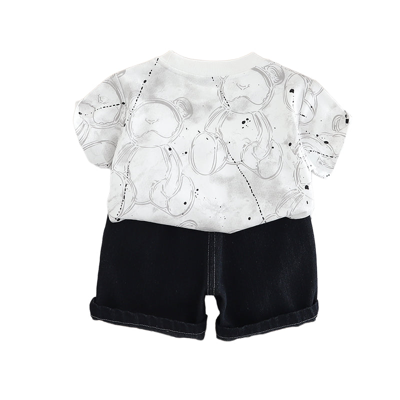 Boys Printed T-shirt With Shorts