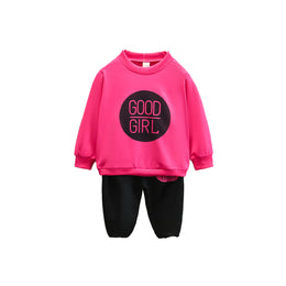 Girls Fuchsia Printed T-shirt with Pyjamas
