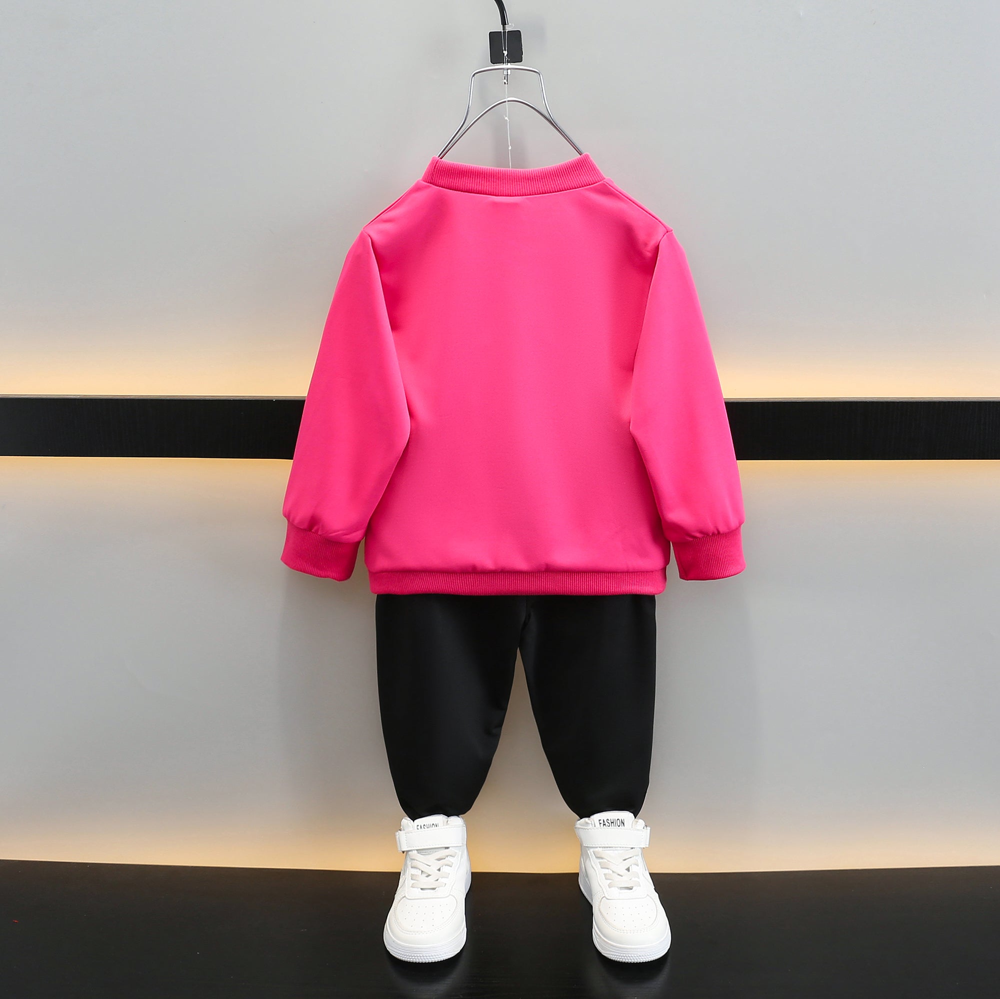 Girls Fuchsia Printed T-shirt with Pyjamas