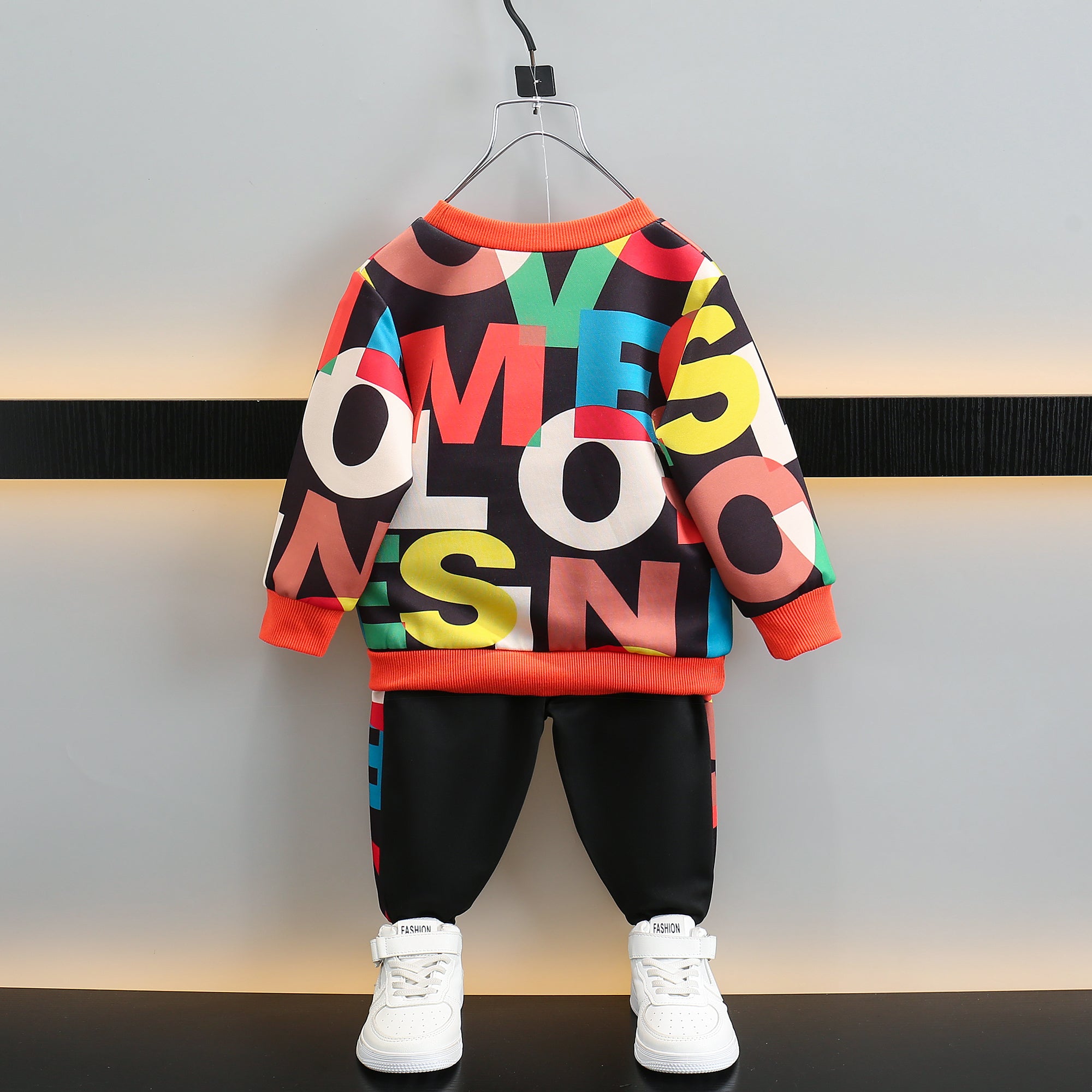 Boys Red & Black Typography Printed T-shirt with Pyjamas