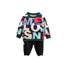 Boys Black Printed Clothing Set
