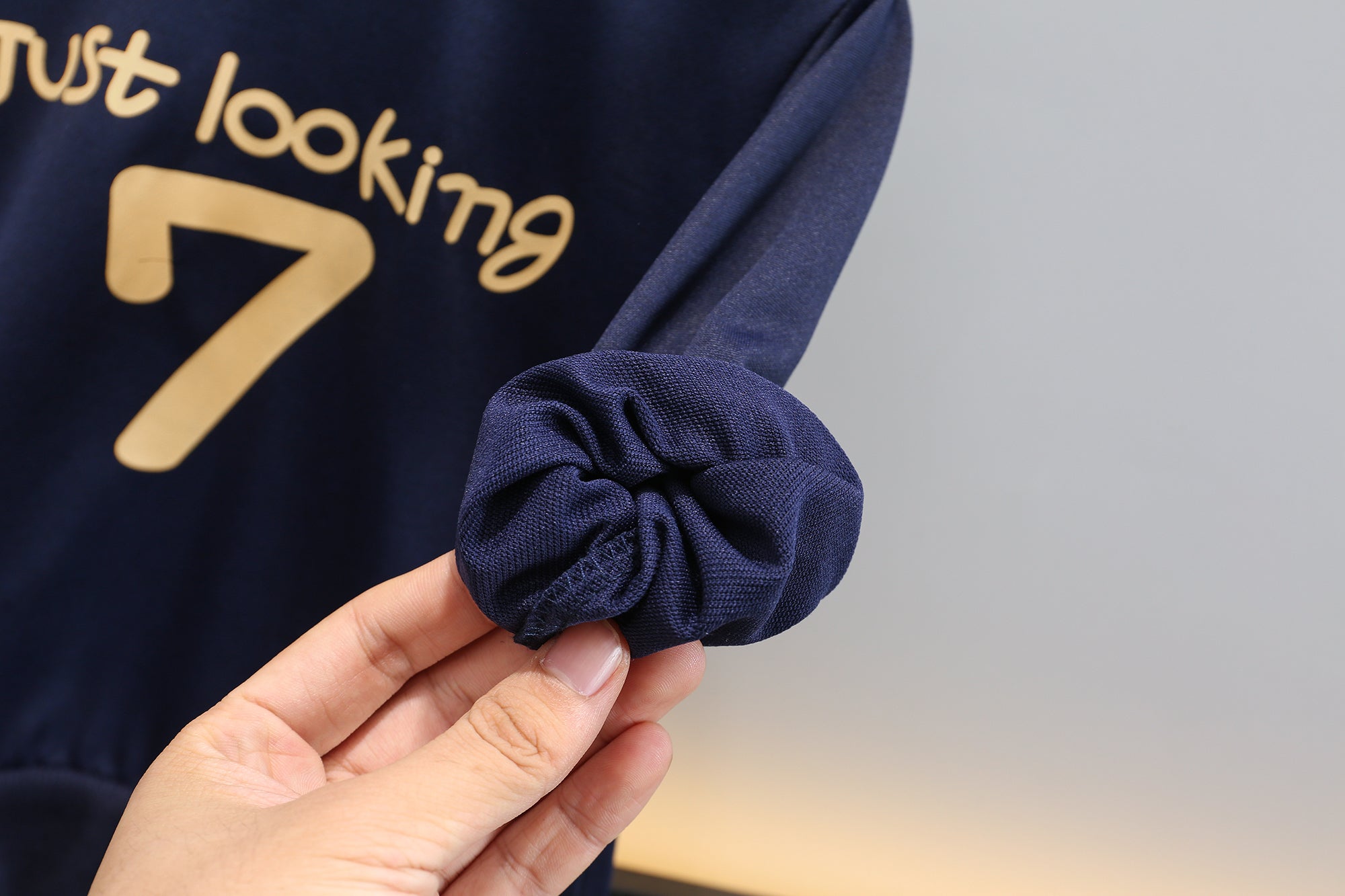 Boys Navy Blue & Yellow Printed T-Shirt With Trousers