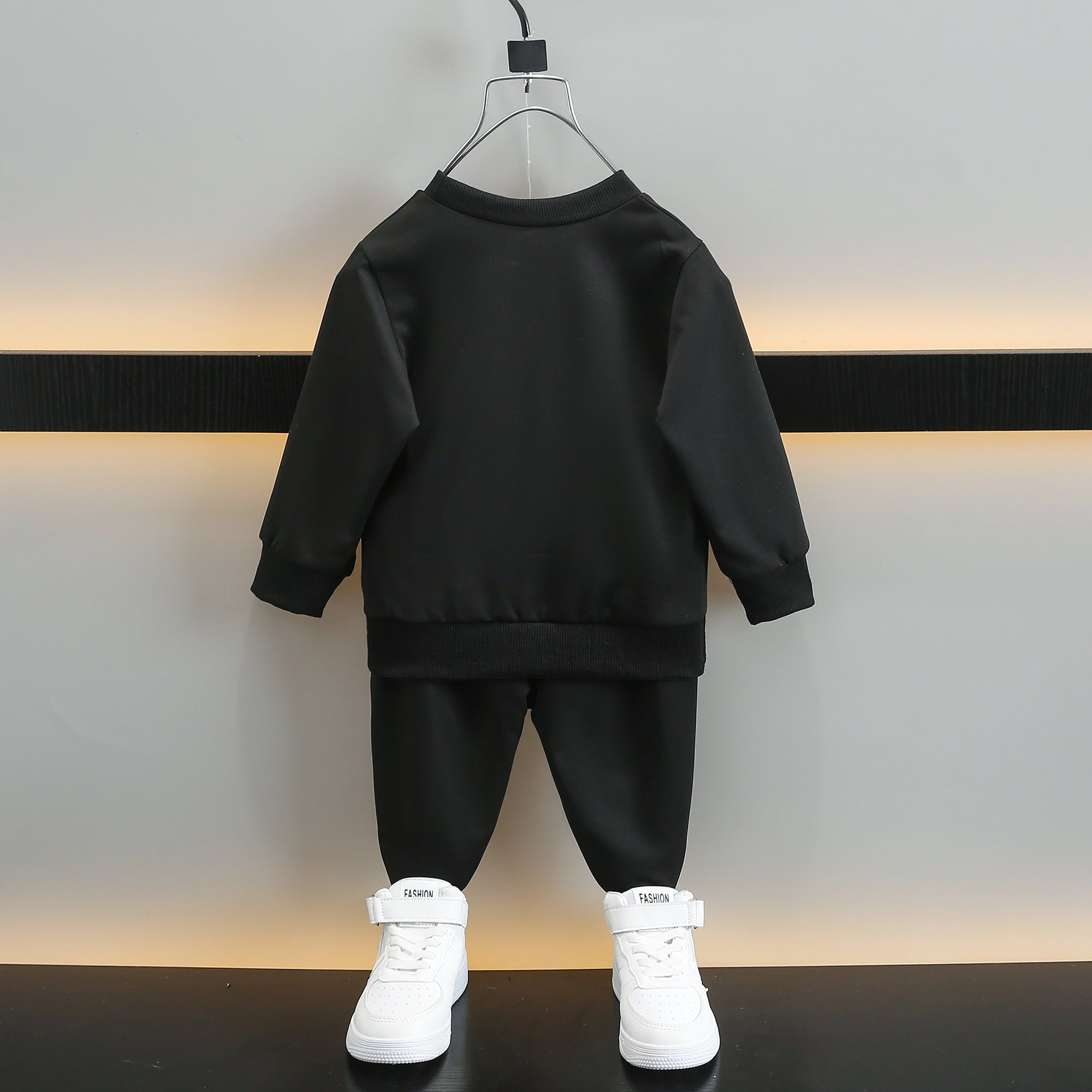 Boys Black & White Graphic Printed T-shirt with Joggers