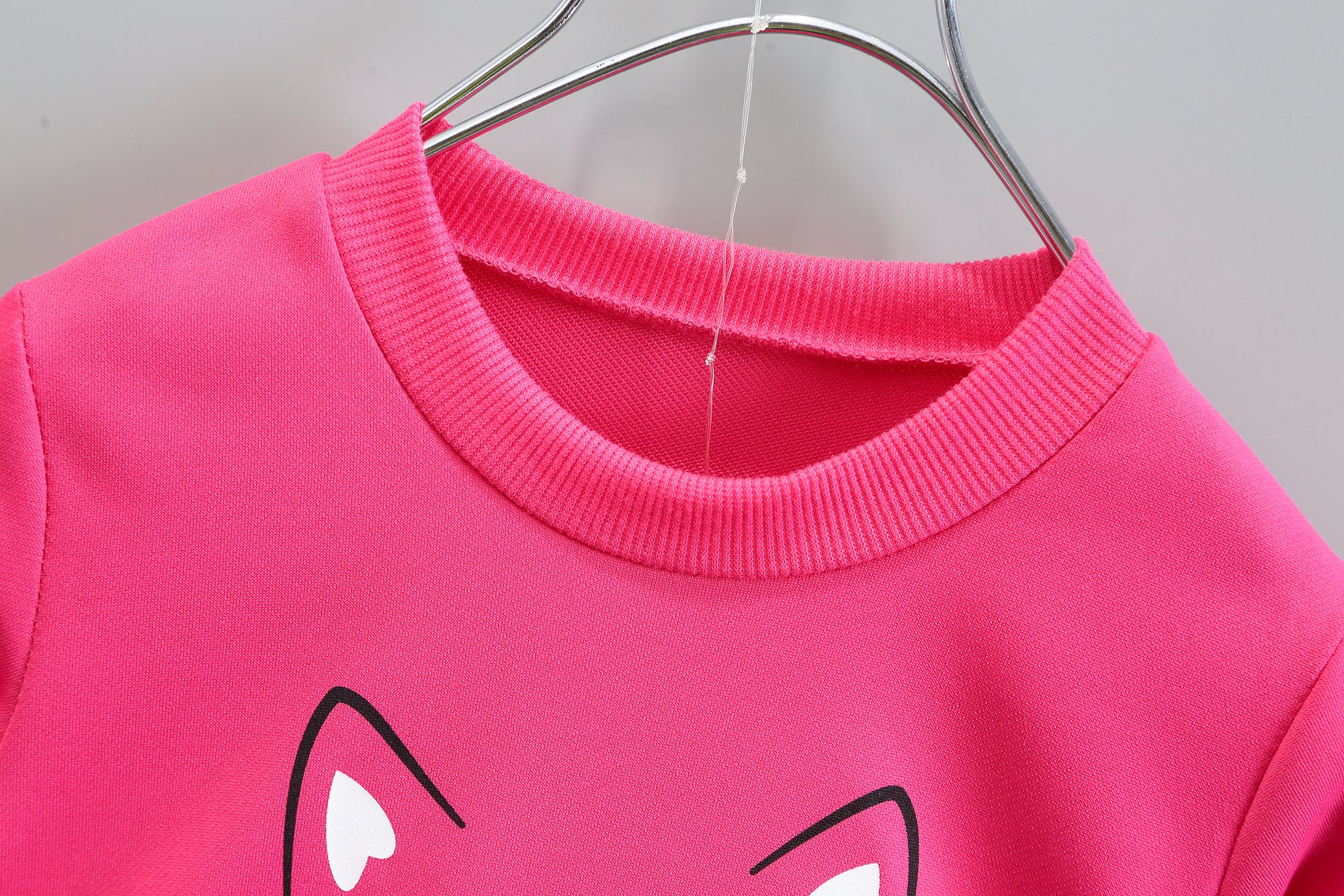 Girls Fuchsia & Black Printed T-shirt with Trouser