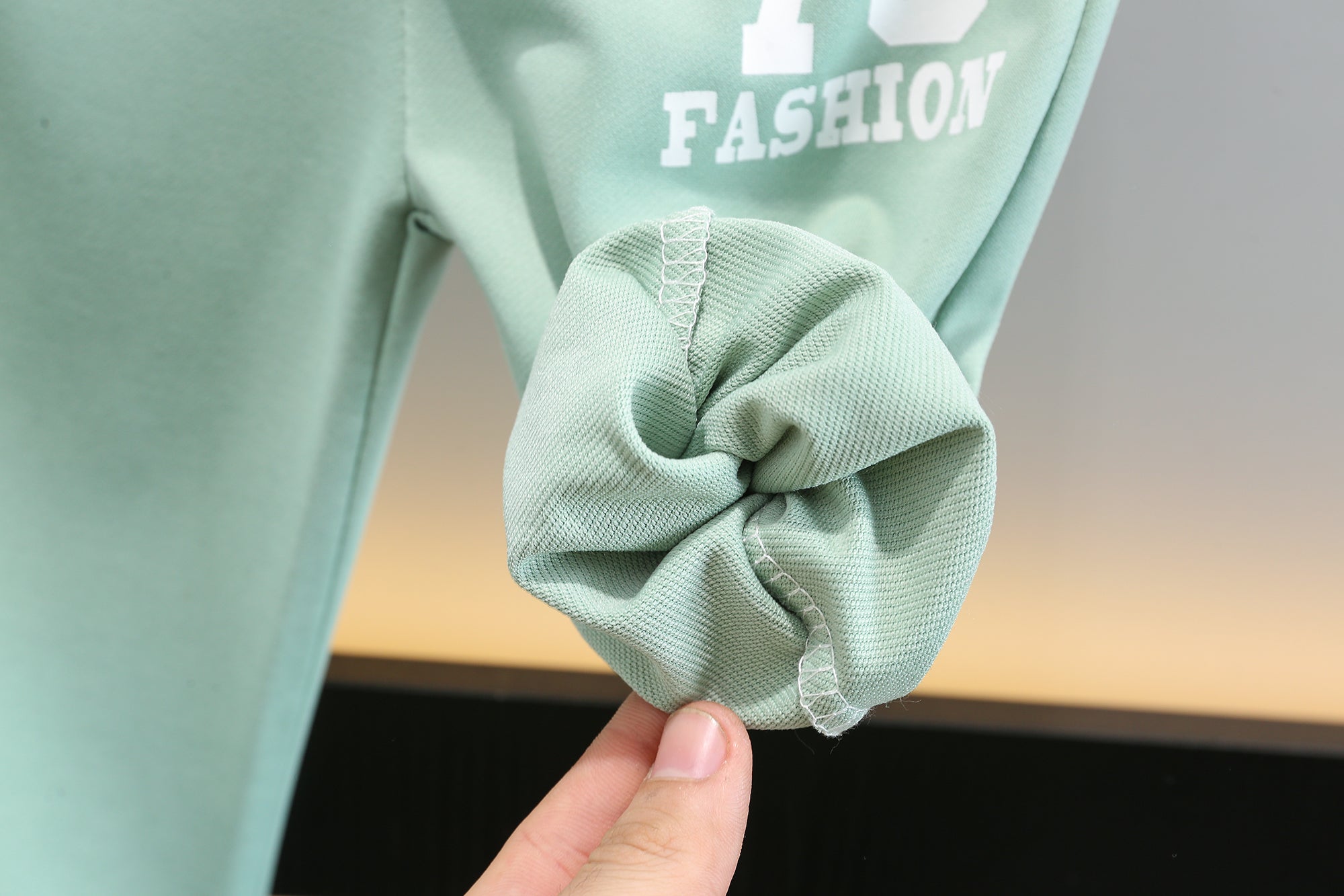 Boys Green & White Printed T-Shirt With Trouser