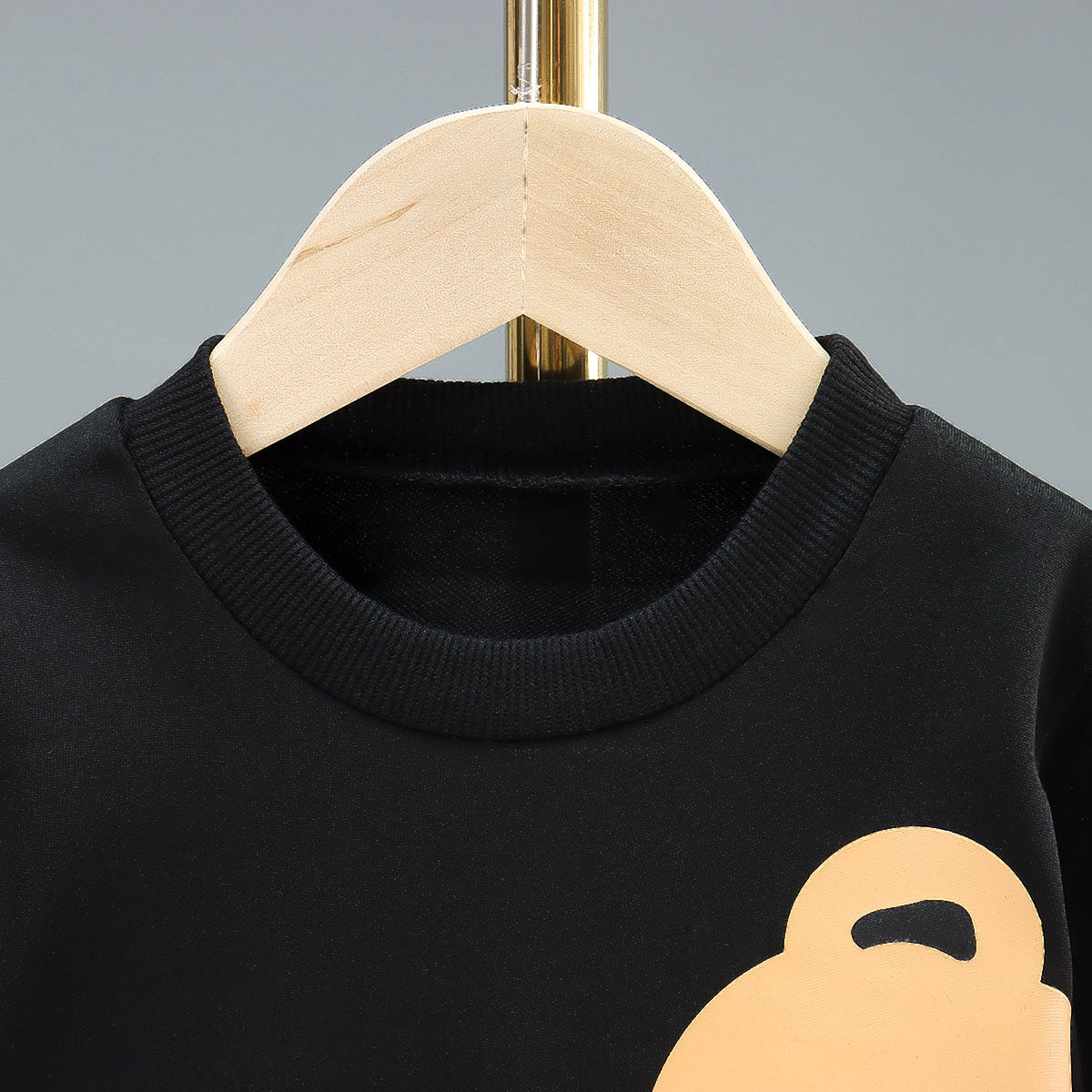 Boys Black & Beige Printed T-shirt with Trousers