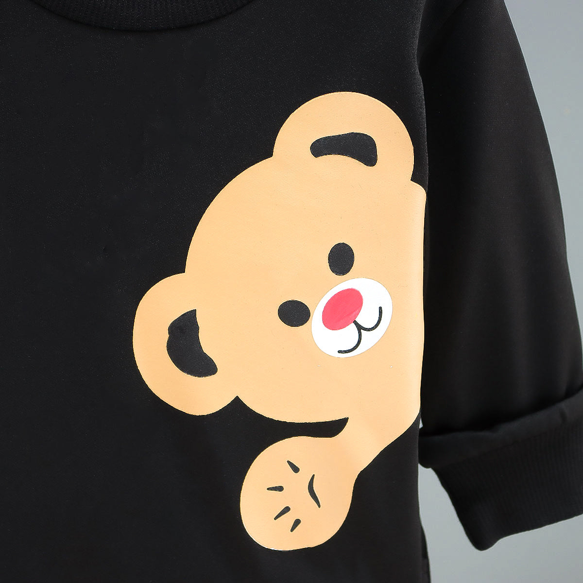 Boys Black & Beige Printed T-shirt with Trousers