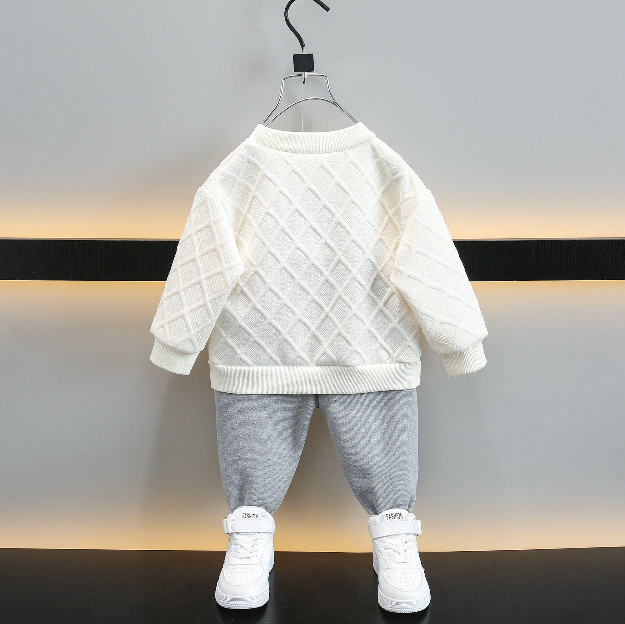 Boys White & Grey T-Shirt With Trouser