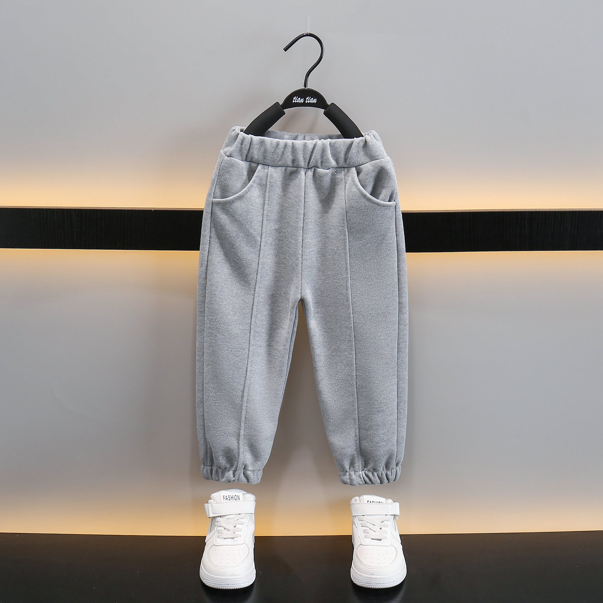 Boys Black & Grey Self Design T-shirt with Joggers