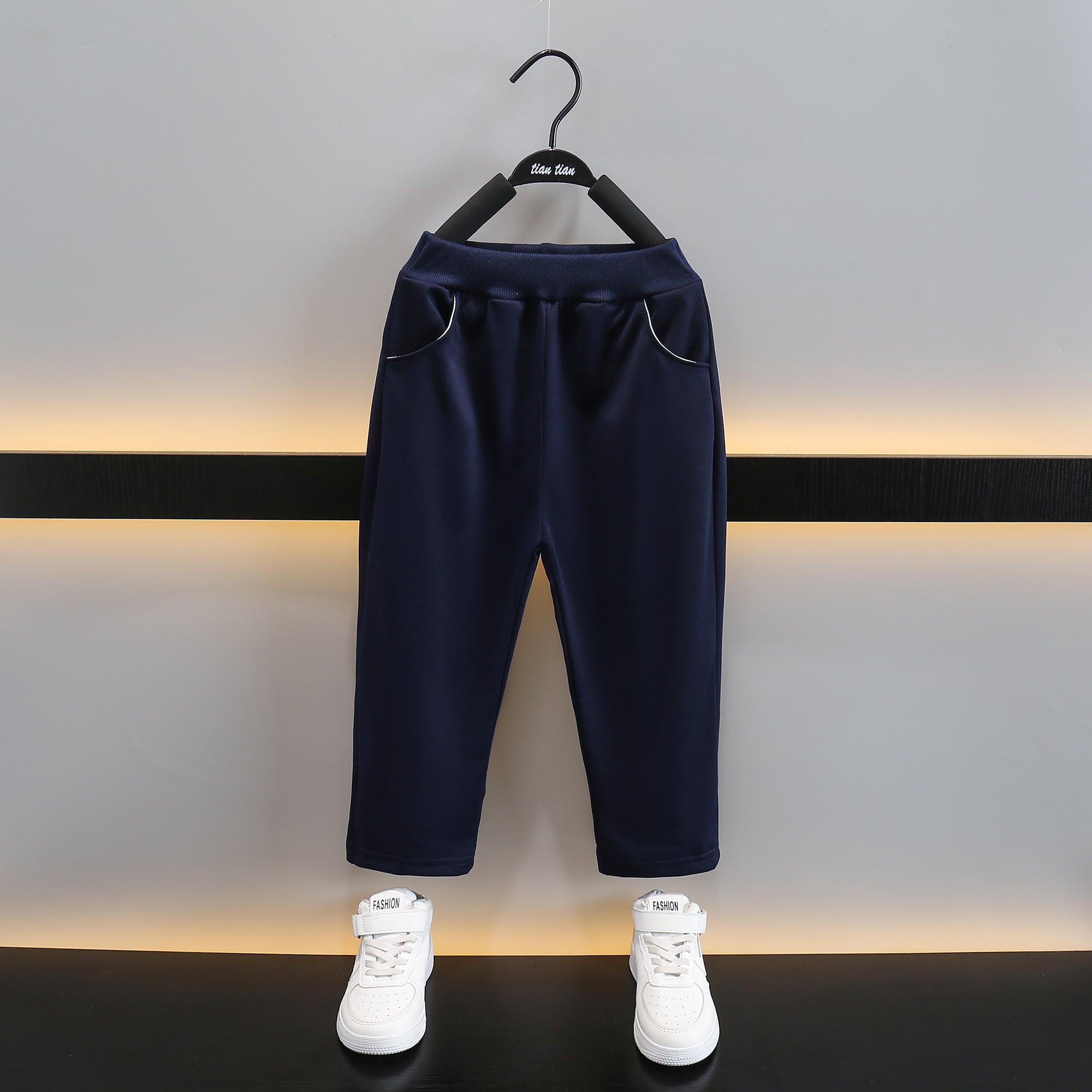 Boys Navy Blue Printed Shirt with Pyjamas